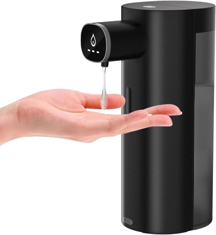 Photo 1 of Soap Dispenser, Touchless Soap Dispenser, 3 Levels Adjustable Touchless Soap Dispenser Bathroom, 10.1OZ/300ml Automatic Soap Dispenser Touchless, USB Rechargeable Black