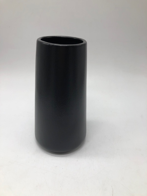 Photo 2 of Black Ceramic Vase  7" tall