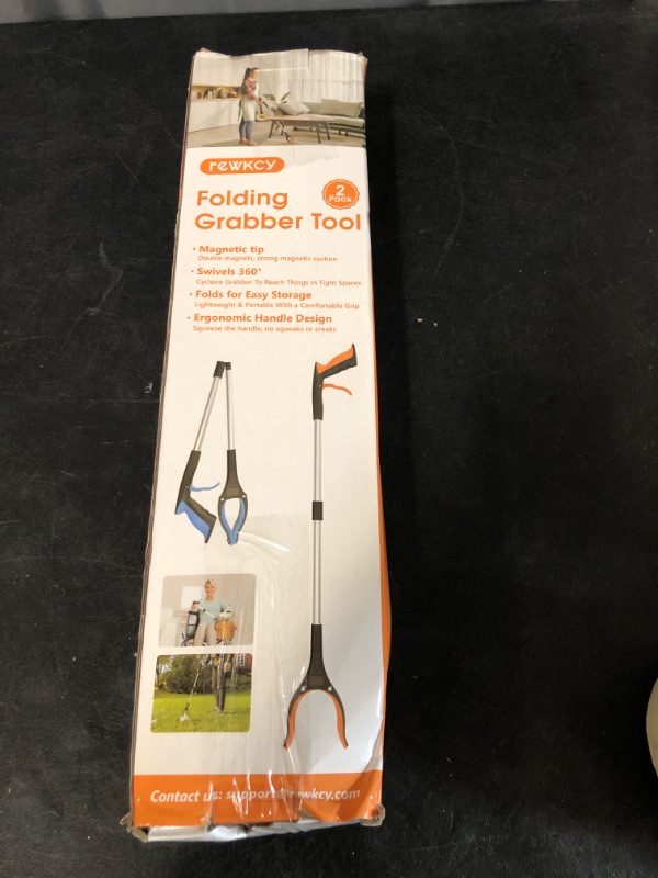 Photo 3 of 32" Grabber Reacher Tool, 2-Pack Foldable Reacher Grabber Pickup Tool with 360° Rotating Jaw & Magnet