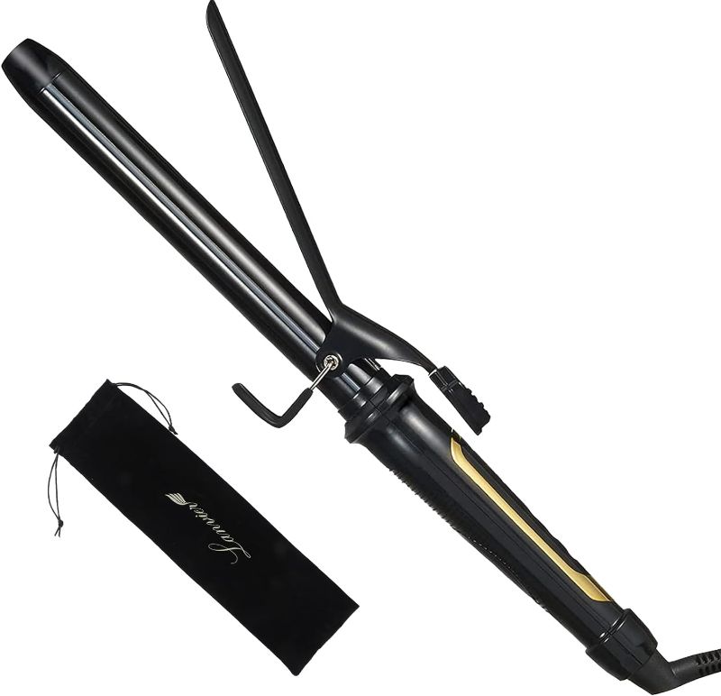 Photo 1 of Lanvier 1 Inch Extra Long Hair Curling Iron with Ceramic Tourmaline Barrel, Professional Hair Curler up to 450°F with Dual Voltage 