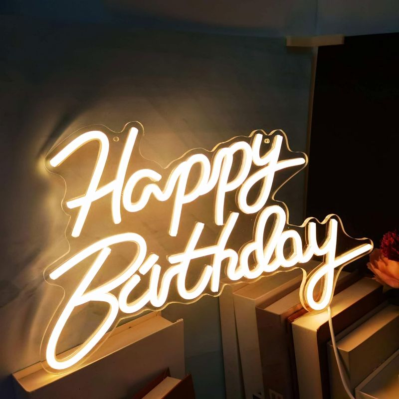 Photo 1 of Happy Birthday Neon Sign With USB Plug