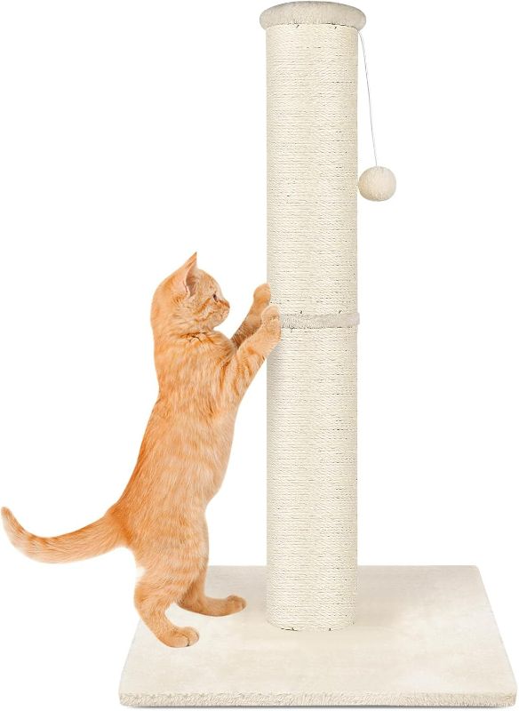 Photo 1 of Cat Scratching Post 34 inch Mid, Nature Sisal Cat Scratch Post for Indoor Cats