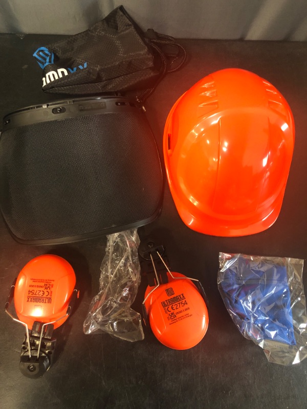 Photo 2 of 3-1 Chainsaw Helmet with Mesh Face Shield and Hearing Protection Ear Muffs, Forestry Safety Hard Hat Kits,