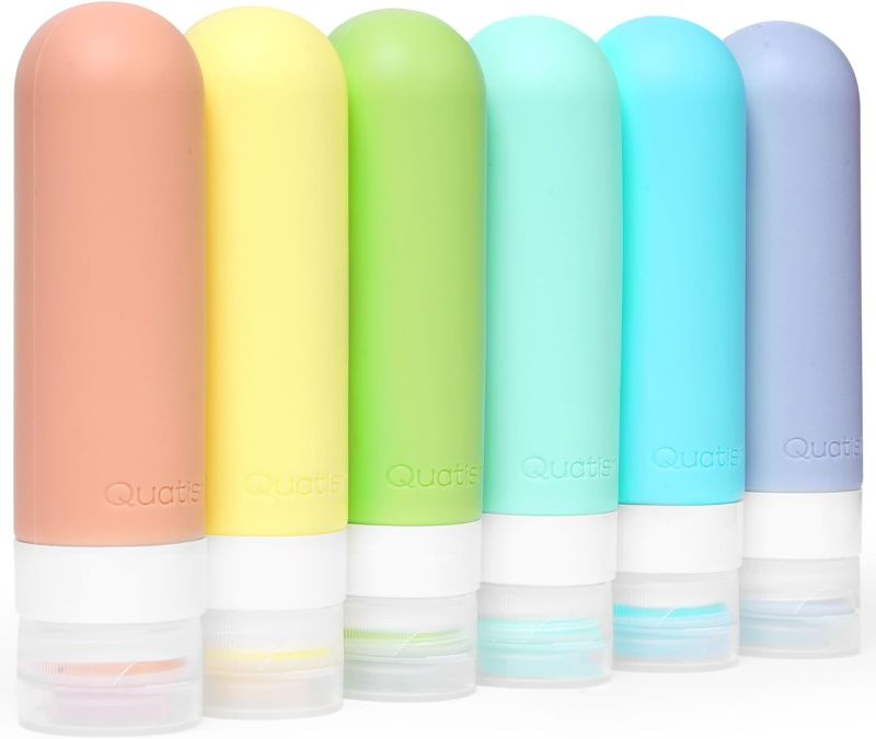 Photo 1 of Quatish Travel Size Bottles 6 Pack Original Patented, 3 oz Tsa Approved Travel Containers