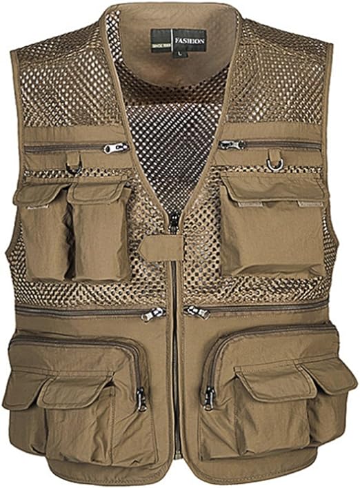 Photo 1 of ***XL*** Ziker Men's Mesh Breathable Openwork Camouflage Journalist Photographer Fishing Vest Waistcoat Jacket Coat 