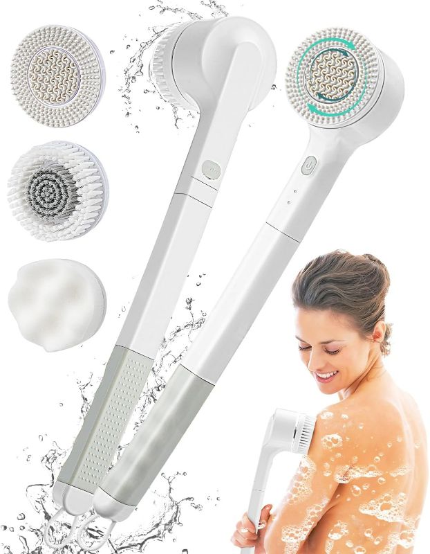 Photo 1 of  Electric Body Brush, Rechargeable Electric Body Scrubber 17in Bath Brush Long Handle for Shower