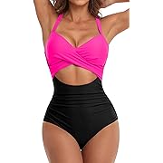 Photo 1 of ***SIZE L***  Women's One Piece Swimsuits Tummy Control Cutout High Waisted Bathing Suit Wrap Tie Back 1 Piece Swimsuit