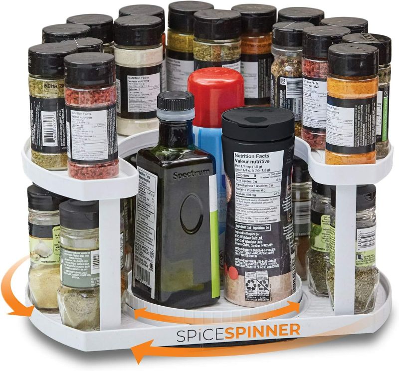 Photo 1 of Allstar Innovations Spice Spinner Two-Tiered Spice Organizer & Holder That Saves Space (WHITE)