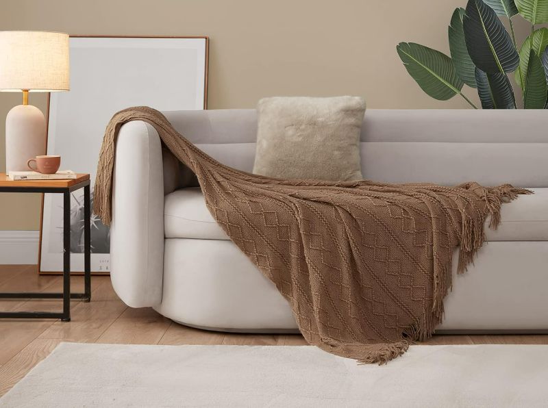 Photo 1 of Dream Sunset Knit Throw Blanket 50 x 60 Inch Macchiato Brown