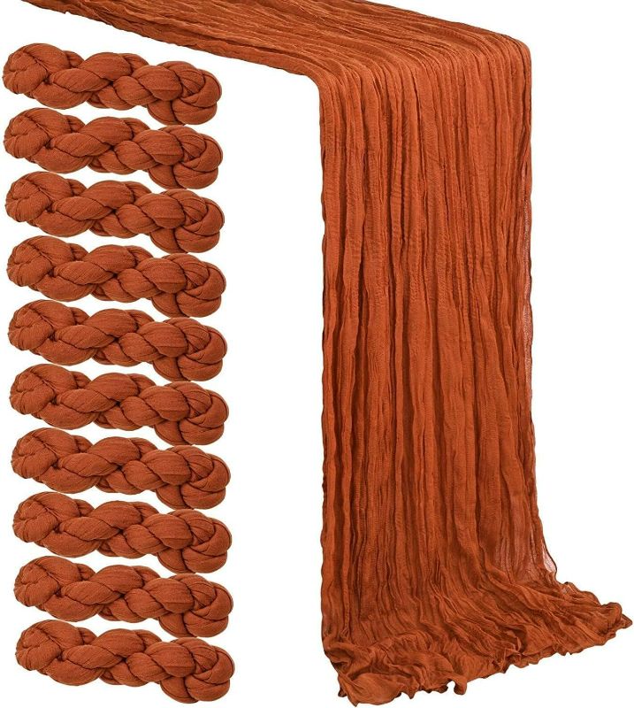 Photo 1 of 12 Pack 10 Ft Terracotta Cheesecloth Table Runner 