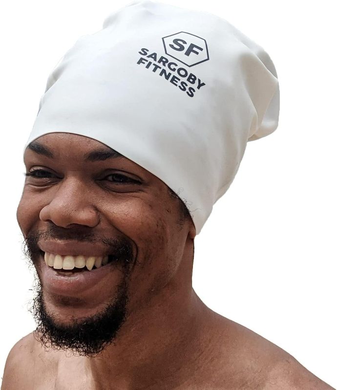 Photo 1 of  Large Swim Cap for Dreadlocks and Braids Use as Unisex Swim caps XL & Dreadlock Swimming Cap 