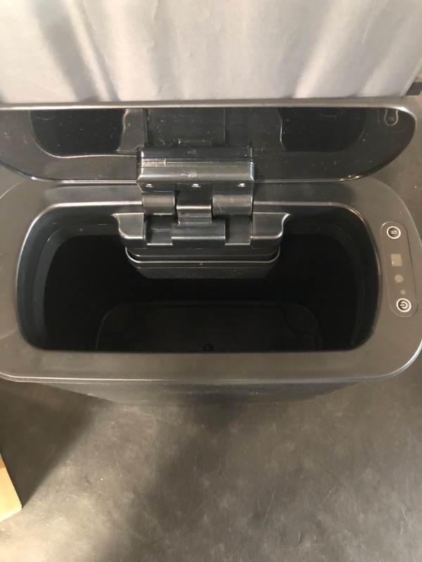 Photo 1 of Automatic Motion Sensor Black Bathroom Trash Can with Lid, 2.6 Gallon Touchless Trash Bin