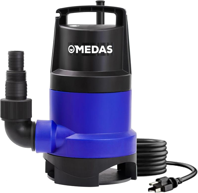 Photo 1 of MEDAS 1HP 3434 GPH Sump Pump Submersible Clean/Dirty Water Pump Portable Utility Pump with 16.4ft Cord for Swimming Pool Garden Basement Tub Pond Draining