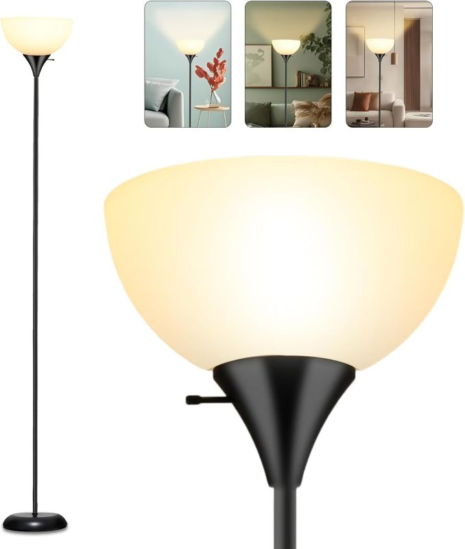 Photo 1 of ** FINAL SALE – SOLD AS IS **  Standing Lamp, Led Floor Lamps for Living Room, Drop-Resistant White Lampshade, Rotary Switch