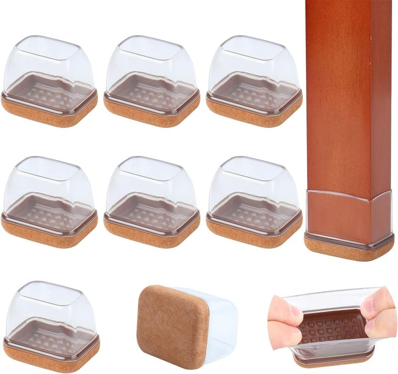 Photo 1 of 8PCS Felt Chair Leg Floor Protectors for Hardwood Floors  Fit Length 1.3"-1.7", Width 0.9"-1.2"