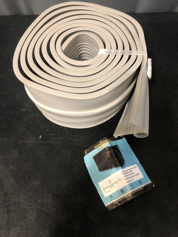 Photo 2 of Garage Door Seals Bottom Rubber Weather Stripping Kit Seal Strip Replacement 5/16" T Ends, 3 3/4" Width (10 Ft, Grey)