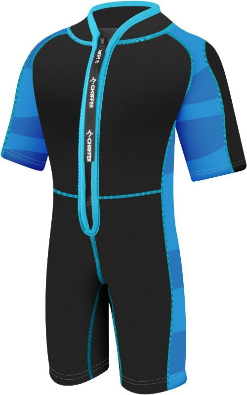 Photo 1 of ***SIZE XS*** Chriffer Kids Wetsuit Shorty Wet Suit for Girls Boys Front Zip 2mm Neoprene Thermal Short Sleeves