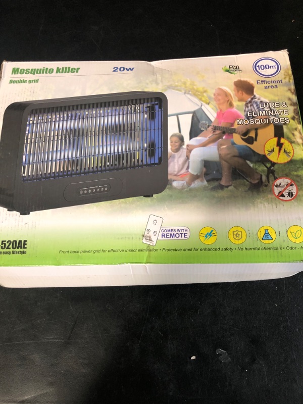 Photo 3 of Electric Bug Zapper Indoor, 3500V Fruit Fly Traps for Indoors Home, Fly Zapper Mosquito Trap with Double-Sided Grid and Timer Remote, 2 Extra Blubs 