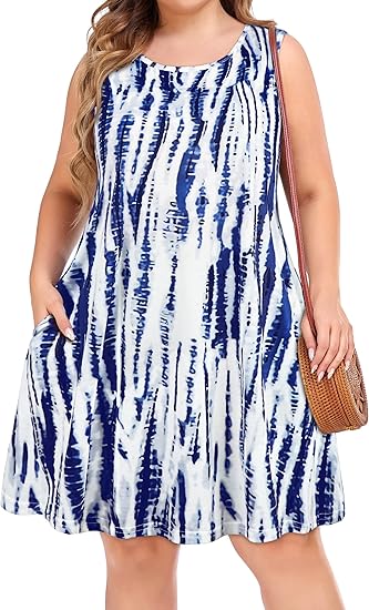 Photo 1 of **SIZE XL**  Plus Size Summer Dresses for Women Sleeveless Pockets Beach Tshirt Tank Sundress