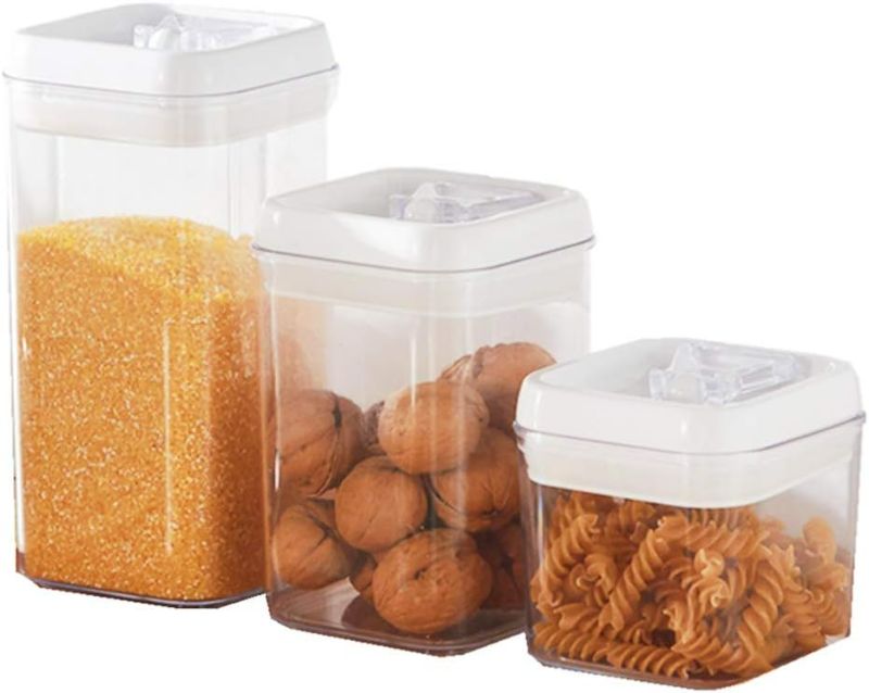 Photo 1 of  Air-tight Food Storage Container Set-(3 PC Set) Food-Grade Material With Lid BPA-Free Leak-Proof Food Storage Organizer