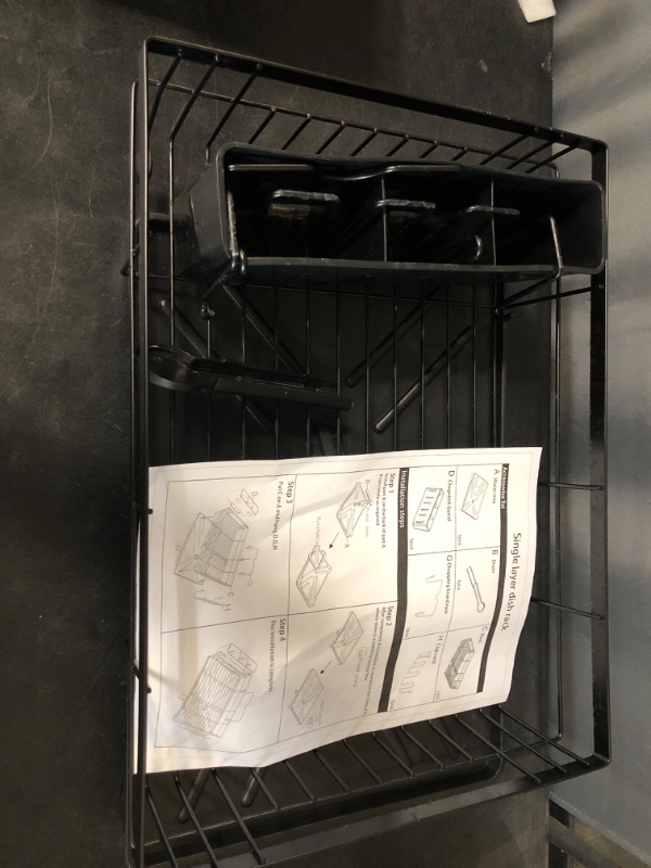 Photo 2 of Dish Drying Rack, Dish Rack with 360° Auto-Drain Swivel Spout, Dish Drainer for Kitchen Counter, Large