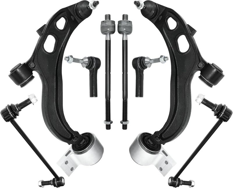 Photo 1 of Control Arm MS401121 MS401122 8PCS Front Lower Suspension Kit w/Ball Joint Tie Rod Sway Bar Link Replacement for 2010-2012 Ford Taurus Flex Lincoln MKS