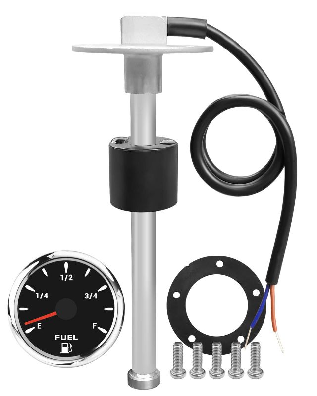 Photo 1 of 240-33 ohm 6.8"(175mm) Boat Fuel Tank Sending Unit, Stainless Steel Marine Fuel Sender Unit, Gas Fuel Water Level Sensor and Fuel Gauge for Boat Car Truck RV, with 52mm Dial & LCD Display