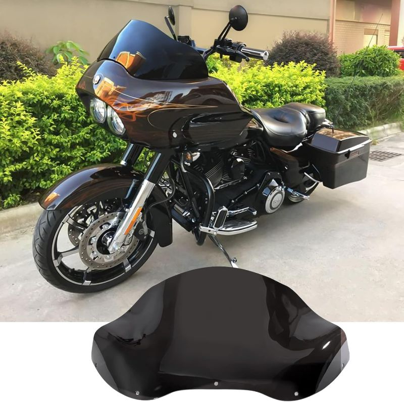 Photo 1 of Black Windshield Motorcycle 13Inch New Generation Windscreen, For Harley Road Glide1998 -2013 (Dual Light Glide) Black1