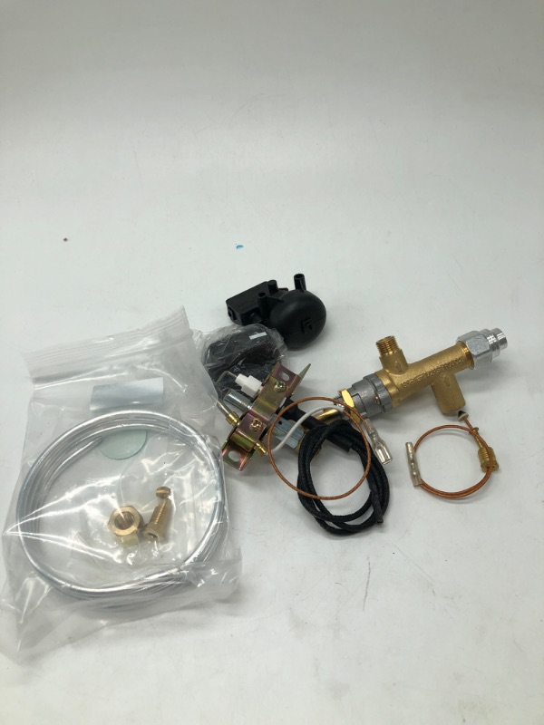 Photo 2 of Propane Fire Pit Main Control Brass Safety Valve Kit,Gas Room Heater Pilot Burner Assembly Parts Thermocouple, Connecting tubes and Tilt switch Safety Device Ignition Component Pilot Assembly Kit