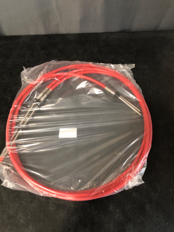 Photo 2 of 2pcs 10ft 3 Meter 118 Inch Marine Type 3300 / 33C Throttle Shift Remote Control Box Cable for Yamaha Outboard Engine Boat Motor Steering System Red