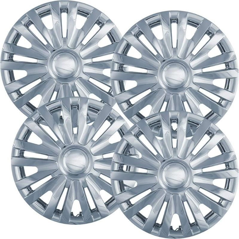 Photo 1 of 15 inch Hubcaps Best for 2010-2013 Volkswagen Golf - (Set of 4) Wheel Covers 15in Hub Caps Chrome Rim Cover - Car Accessories for 15 inch Wheels - Snap On Hubcap, Auto Tire Replacement Exterior Cap