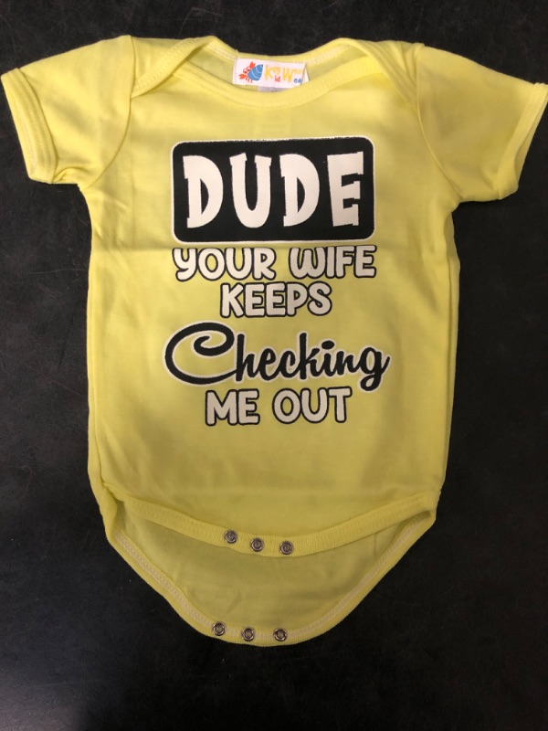 Photo 1 of Size 0/6M - Dude Your Wife Keeps Checking Me Out, Ladies Man, Baby Boy Bodysuit, Baby Outfit, Infant One Piece, Baby Shower Gift, Funny Son Outfit
