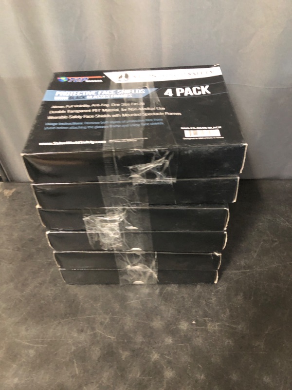 Photo 1 of 6 4packs of protective face shields W/ black glass frames