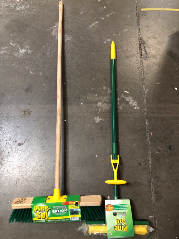 Photo 1 of Pine-Sol 16in Push broom & Roller Mop Set 