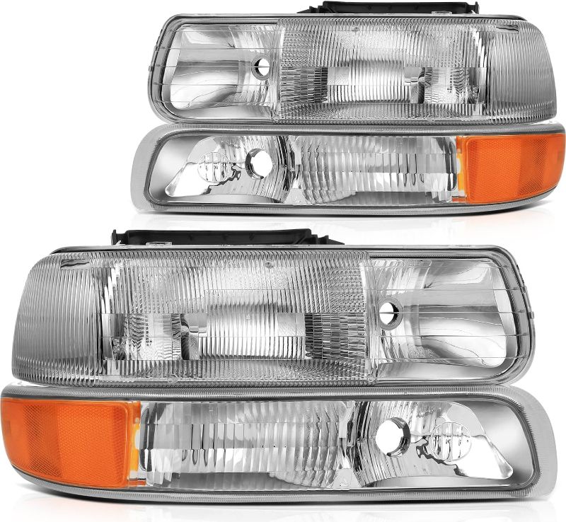 Photo 1 of ECCPP Headlight Assembly For Chevrolet Silverado 1500/2500 1999-2002 For Chevrolet Suburban 1500/2500 2000-2006 Driver and Passenger Side Headlamps