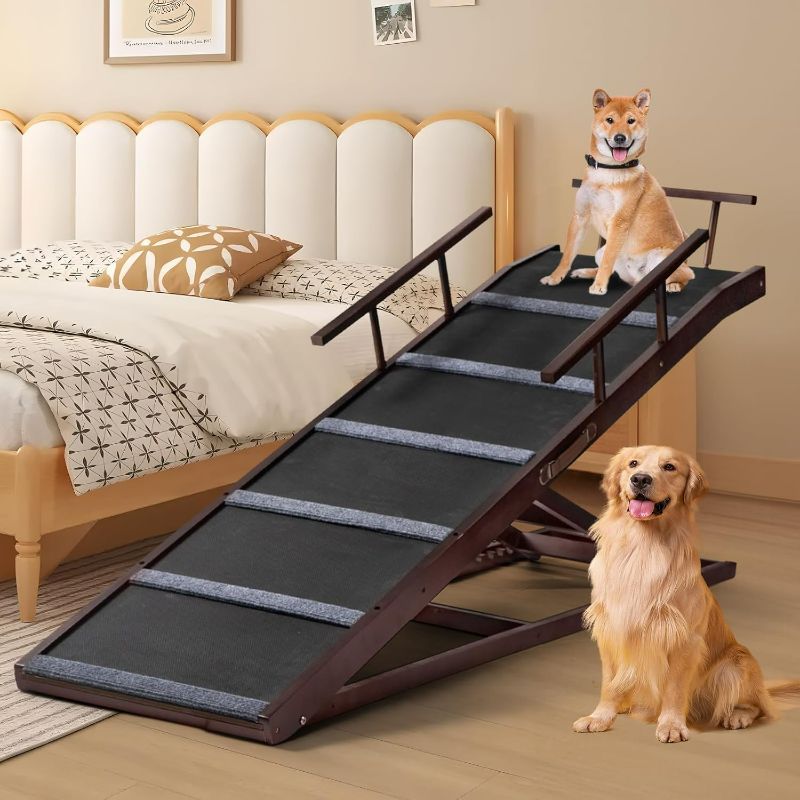 Photo 1 of 65 inches Dog Ramp for High Bed Couch Sofa, 6 Adjustable from 18"-33"