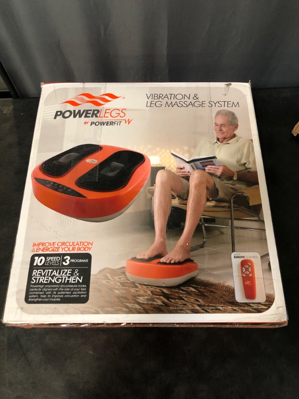 Photo 3 of Power Legs Electric Foot Massager Machine with Remote Control, Adjustable Speed, Vibration - Calf Massager - Feet Massager for Neuropathy Pain Relief, Plantar Fasciitis, Leg Blood Circulation (Orange)