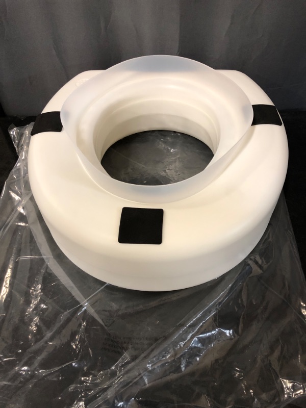 Photo 2 of HealthSmart Enhanced Comfort 5" Raised (Round) Toilet Seat Riser | 3 Slip Resistant Pads | FSA/HSA Eligible | Toilet Seat Risers for Seniors | Padded Toilet Seat Elevation | 15.7 x 15.2 x 6.1