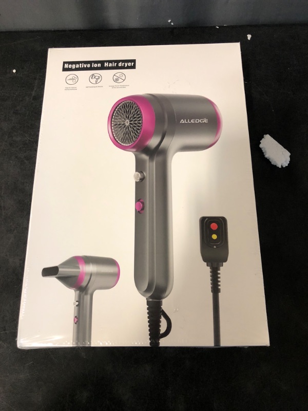 Photo 2 of (Factory Sealed) Hair Dryer with Diffuser 200 Million Ionic Blow Dryer 1800W Portable Hairdryer Fast Drying for Woman 4C Thick Curly Hair with No Damage Contain 2 Nozzles and 1Wall Mounted Holder