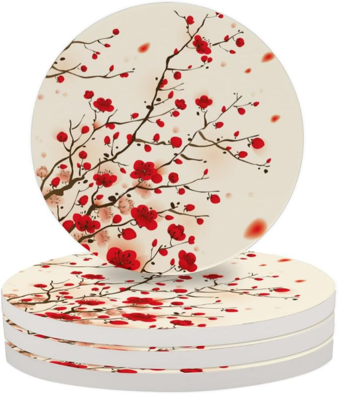 Photo 1 of Oriental Blossom Branches Coasters for Drinks Set of 6