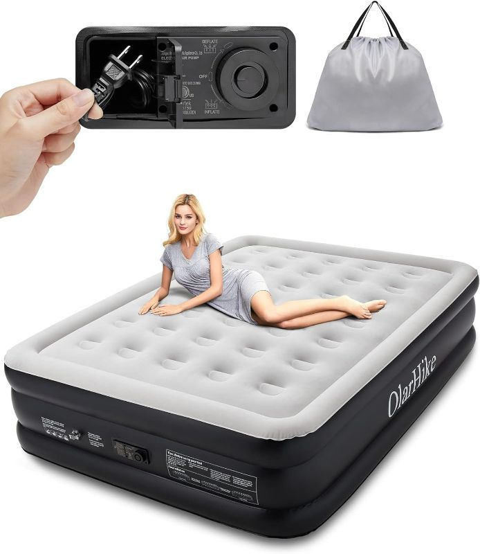 Photo 1 of OlarHike Inflatable Queen Air Mattress with Built in Pump,18" Elevated Durable Mattresses 