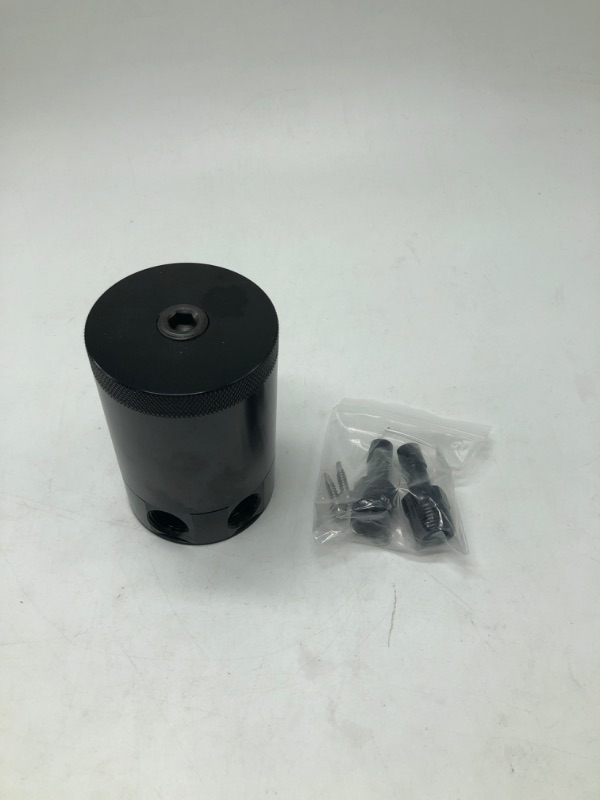 Photo 2 of Compact Oil Catch Can, Universal Oil Catch Can Baffled Reservoir Tank Air-Oil Separator, 2 Port, Aluminum, 300ml, Black, Pot Only