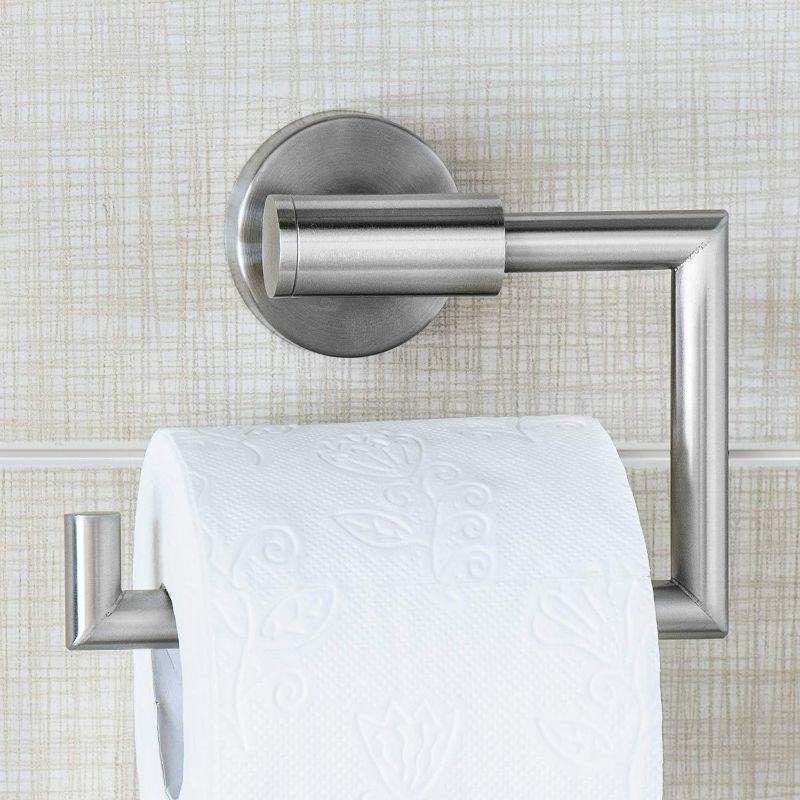 Photo 1 of Toilet Paper Holder Wall Mount - No Drill - Toilet Paper Roll Holder  Stainless Steel 