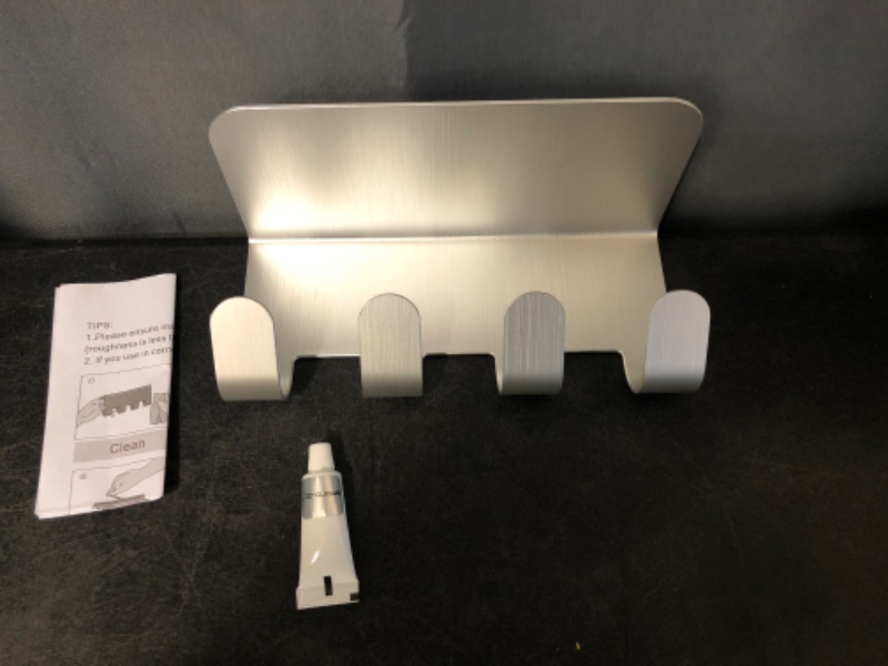Photo 1 of 4 Hook Towel Hanger W/ Adhesive 