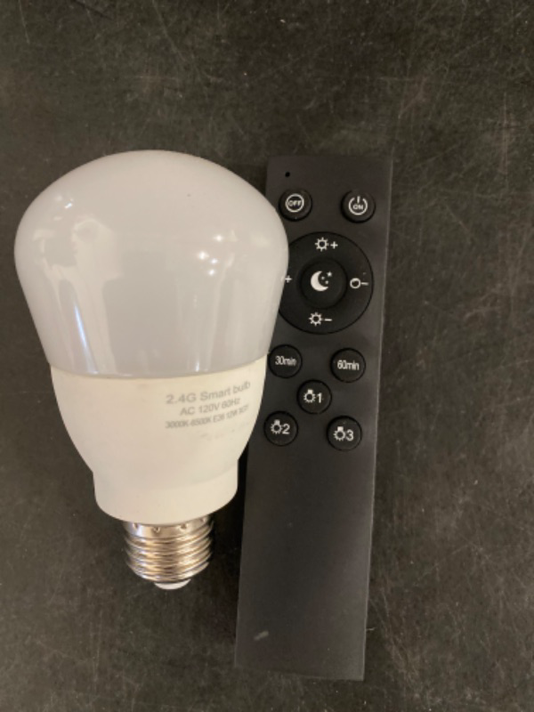 Photo 1 of Smart LED Bulb Remote Control Two-color Stepless Dimming Toning 6W 9W 12W Timing On Off E27 AC86-265V RF 2.4G LED Bulb Lighting