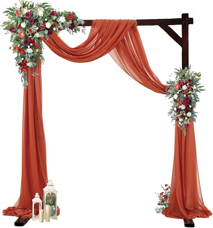 Photo 1 of 7.3FT Wooden Wedding Arch Stand Square Wood Arch Wedding Arbor for Ceremony Party Proposal Scene Garden