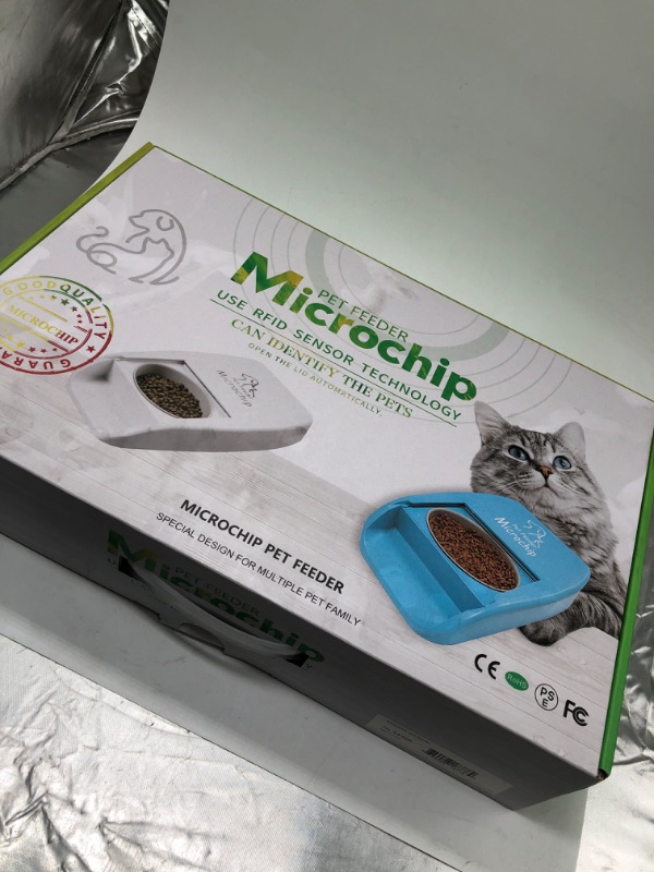 Photo 2 of Automatic Cat Feeder with Collar Sensor, RFID Tag for Multi-Pet Identification, Microchip Pet Feeder & Adjustable Meal Duration, Dual Battery Source/USB, Suitable for Prescription & Wet Food (White)