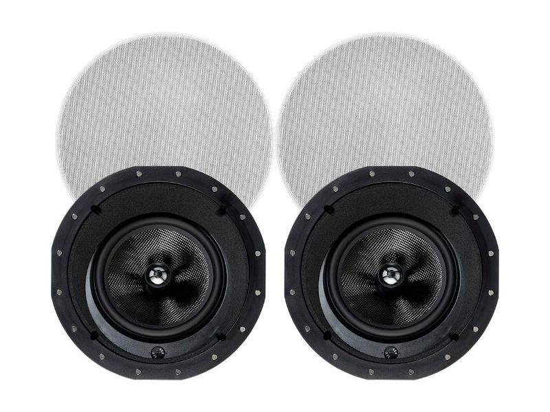 Photo 1 of Monoprice Alpha In-Ceiling Speakers 8in Carbon Fiber 2-Way with 15 degree Angled Drivers (pair)
