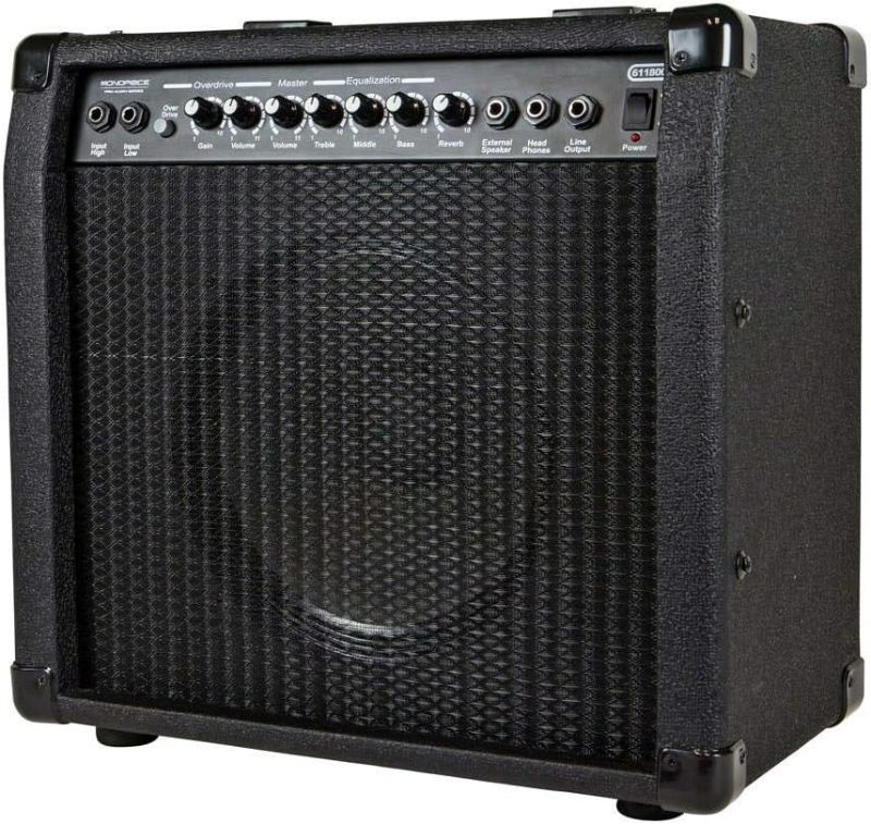 Photo 1 of Monoprice 1x10 Guitar Combo Amplifier - Black, 40-Watt, Spring Reverb, 10-Inch 4-Ohm Speaker, High & Low Inputs, Headphone Output - Stage Right Series
