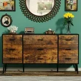 Photo 1 of eclife 9 Drawers Chest Of Dresser Storage Tower Cabinet Bedroom Organizer Retro Brown
